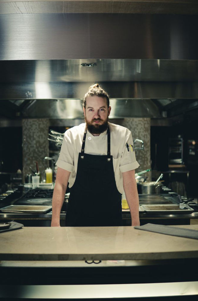 Chef Matt Simpson in the Constantine kitchen